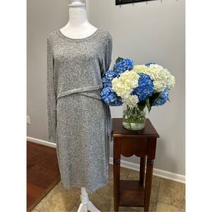 EUC Express Heather Grey Knit Sweater Dress